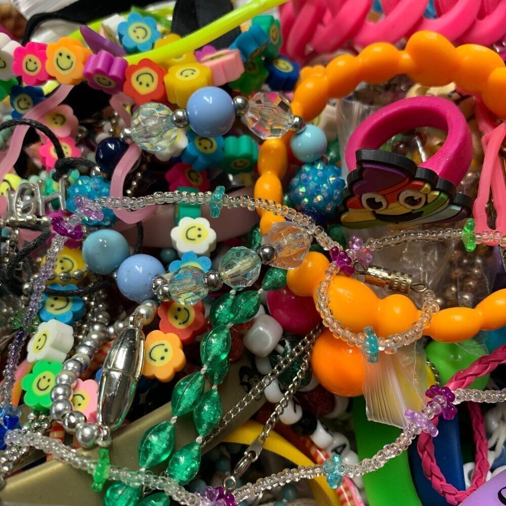 2 LB Bulk Lot of Kidcore Children’s Jewelry – Fun, Rainbow Colorful, & Playful!